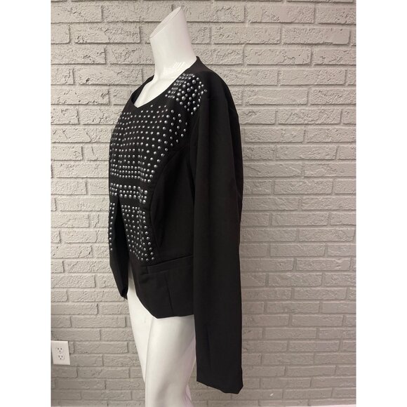 Torrid Women Black Studded Long Sleeve Open Front Blazer Size 3 NWT - Picture 5 of 11
